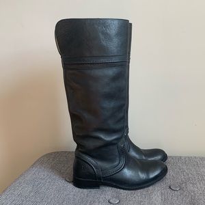 Frye Black Pull On Tall Boots